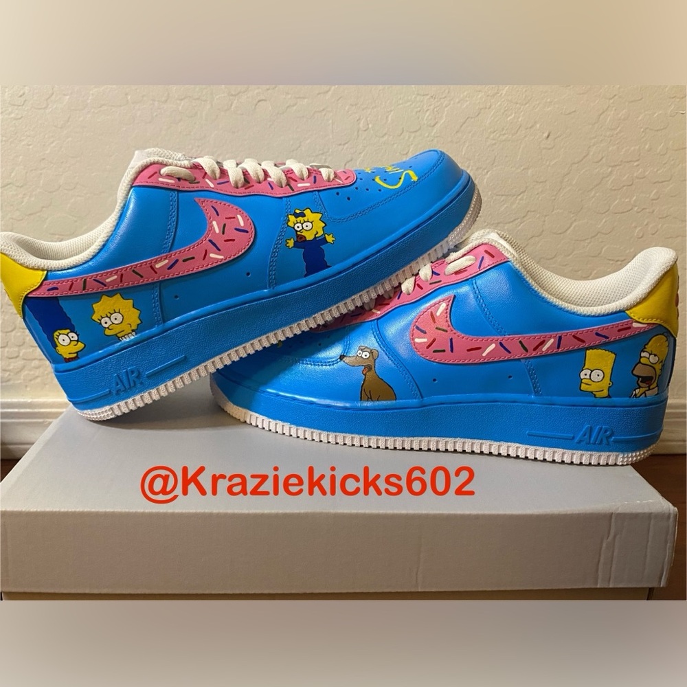 Mens custom nike Air Force 1 (simpsons V1) size 9.5